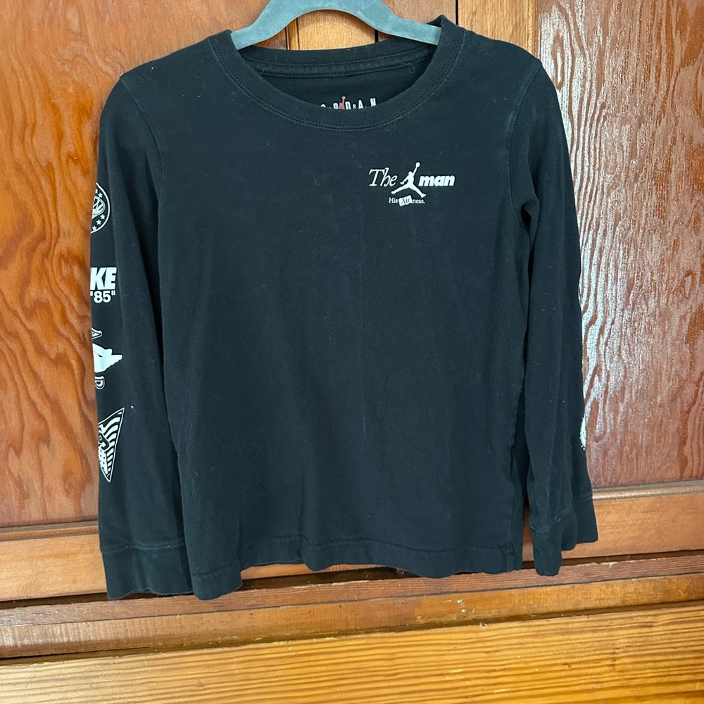 Jordan Black Long Sleeve Kids Tee